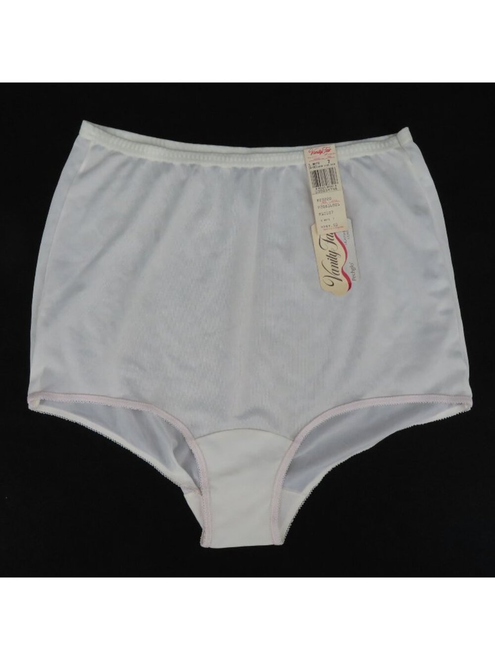 Vintage Vanity Fair Womens 7 Pechglo Solid White 16001 Panty Lightweight NEW NOS